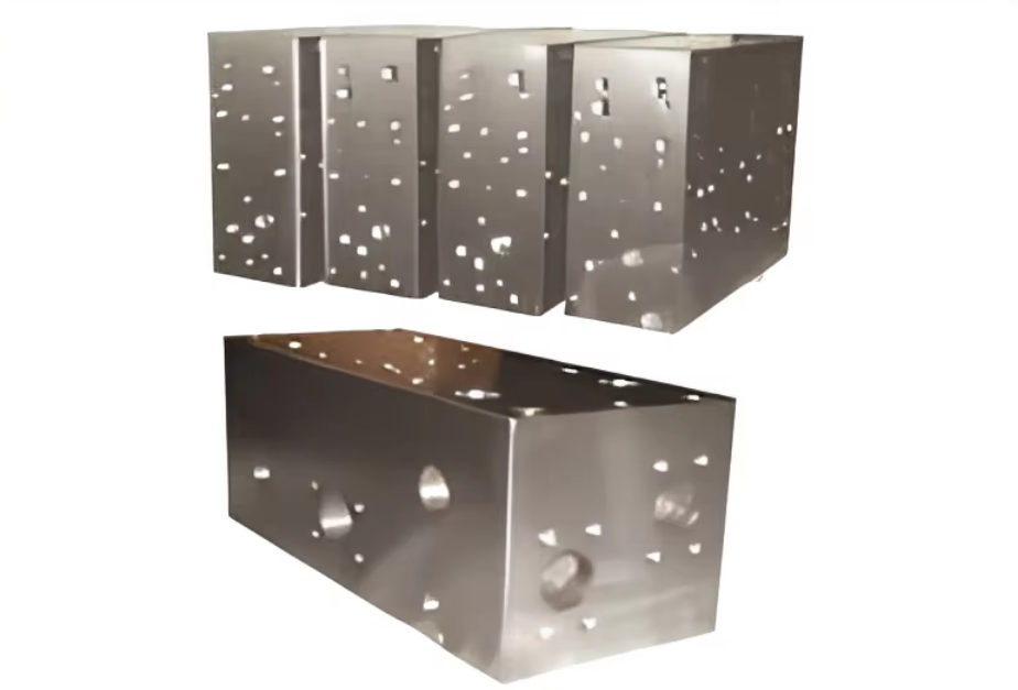 Drilled valve block bodies with porting patterns