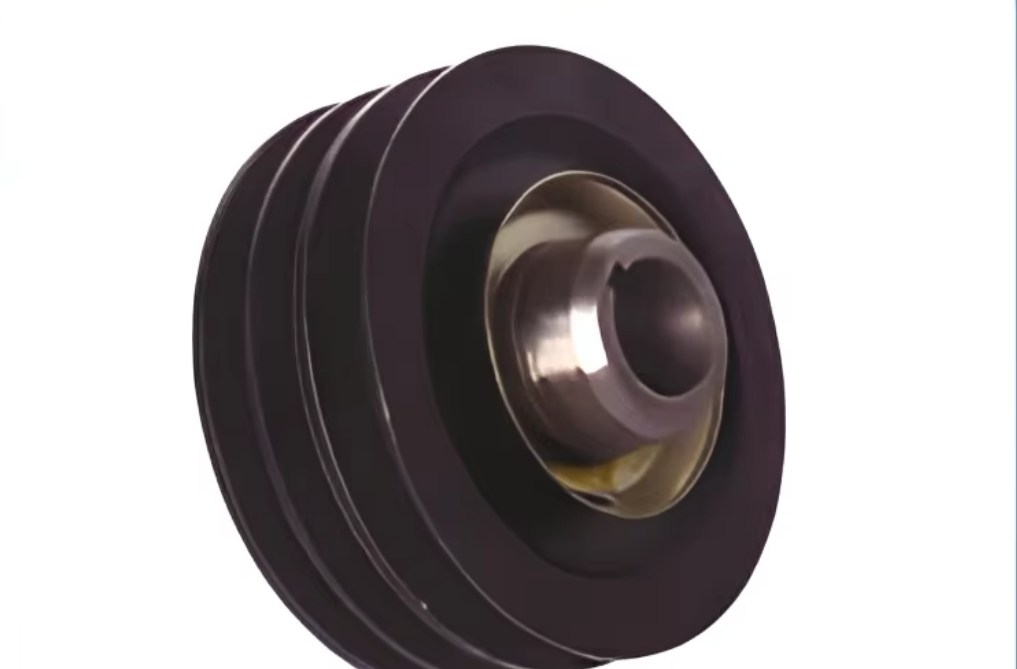 Multi-groove v-belt pulley with tapered bore