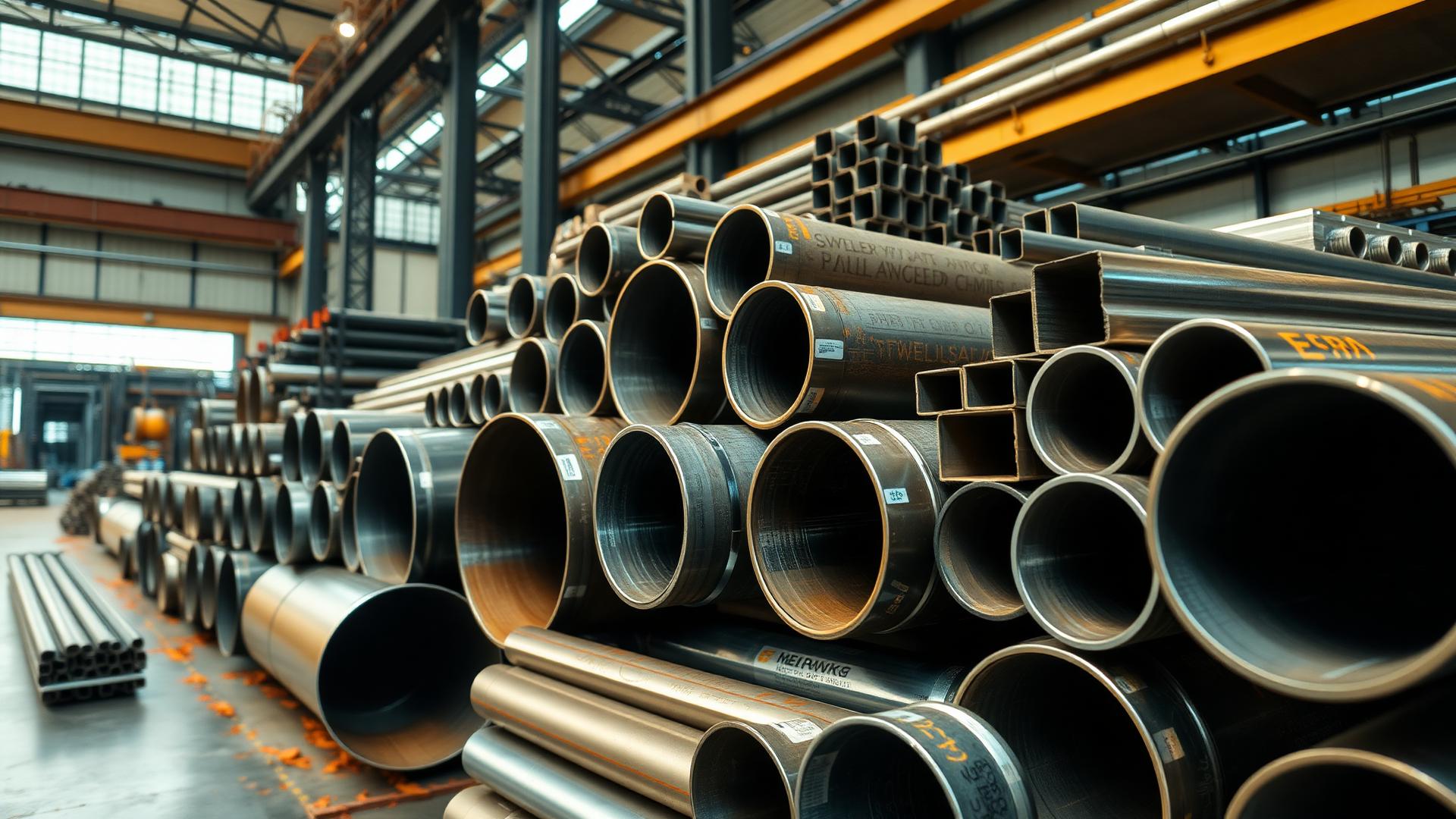 Welded pipes product display